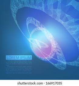 Abstract vector background. Futuristic style card. Elegant background for business presentations. Lines, point, planes in 3d space.