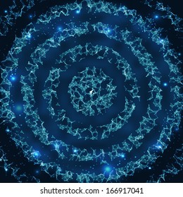 Abstract vector background. Futuristic style card. Elegant background for business presentations. Lines, point, planes in 3d space.