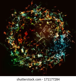 Abstract vector background. Futuristic style card. Elegant background for business presentations. Lines, point, planes in 3d space.