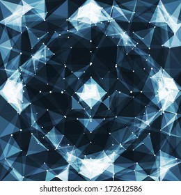 Abstract vector background. Futuristic style card. Elegant background for business presentations. Lines, point, planes in 3d space.