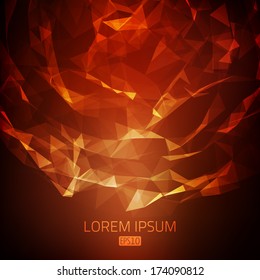 Fondo de Vector Abstractas. Tarjeta de estilo futurista. Fondo elegante para presentaciones de negocios. Líneas, puntos, planos en el espacio 3D. 