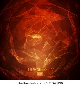  Fondo del vector abstracto. Tarjeta de estilo futurista. Elegante entorno para presentaciones de negocios. Líneas, puntos, planos en espacio 3d. 