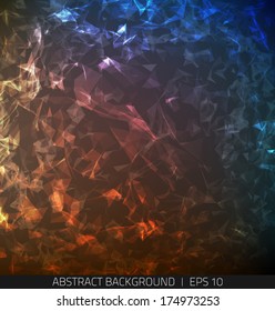 Abstract vector background. Futuristic style card. Elegant background for business presentations. Lines, point, planes in 3d space.