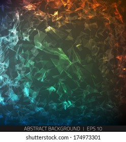 Abstract vector background. Futuristic style card. Elegant background for business presentations. Lines, point, planes in 3d space.