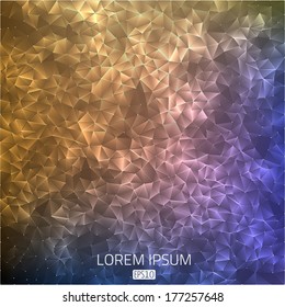 Abstract vector background. Futuristic style card. Elegant background for business presentations. Lines, point, planes in 3d space.