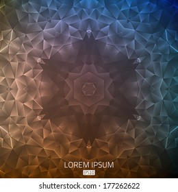 Abstract vector background. Futuristic style card. Elegant background for business presentations. Lines, point, planes in 3d space.