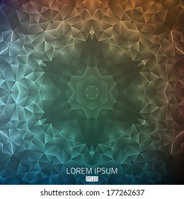 Abstract vector background. Futuristic style card. Elegant background for business presentations. Lines, point, planes in 3d space.