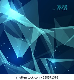 Abstract vector background. Futuristic style card. Elegant background for business presentations. Lines, point, planes in 3d space.