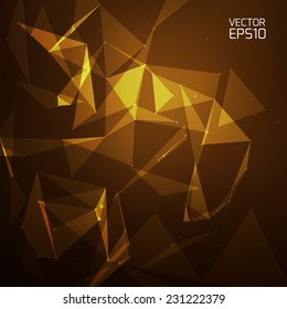 Abstract vector background. Futuristic style card. Elegant background for business presentations. Lines, point, planes in 3d space. 