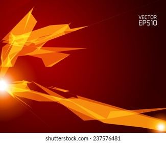 Abstract vector background. Futuristic style card. Elegant background for business presentations. Lines, point, planes in 3d space.