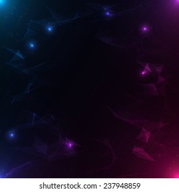 Abstract vector background. Futuristic style card. Elegant background for business presentations. Lines, point, planes in 3d space. 
