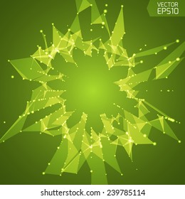 Abstract vector background. Futuristic style card. Elegant background for business presentations. Lines, point, planes in 3d space. 