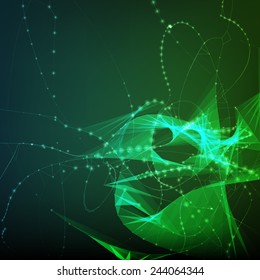 Abstract vector background. Futuristic style card. Elegant background for business presentations. Lines, point, planes in 3d space.