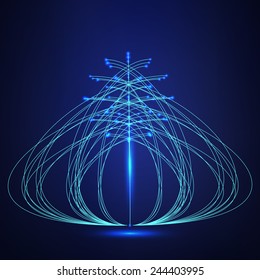 Abstract vector background. Futuristic style card. Elegant background for business presentations. Lines, point, planes in 3d space.