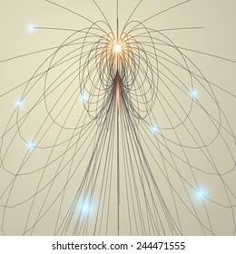 Abstract vector background. Futuristic style card. Elegant background for business presentations. Lines, point, planes in 3d space.