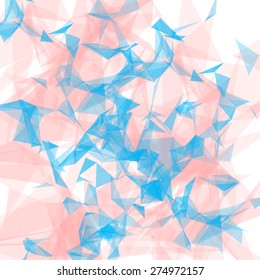 Abstract vector background. Futuristic style card. Elegant background for business presentations. Lines, point, planes in 3d space.