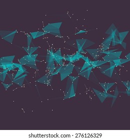 Abstract vector background. Futuristic style card. Elegant background for business presentations. Lines, point, planes in 3d space.