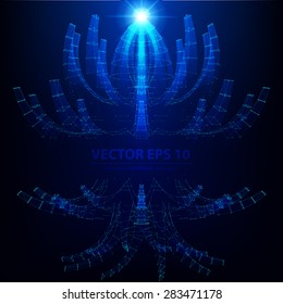 Abstract vector background. Futuristic style card. Elegant background for business presentations. Lines, point, planes in 3d space.
