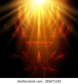 Abstract vector background. Futuristic style card. Elegant background for business presentations. Lines, point, planes in 3d space.