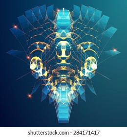Abstract vector background. Futuristic style card. Elegant background for business presentations. Lines, point, planes in 3d space. 