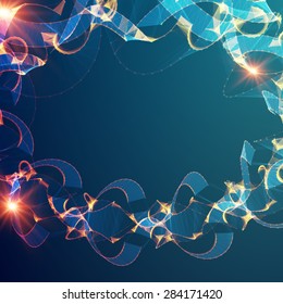 Abstract vector background. Futuristic style card. Elegant background for business presentations. Lines, point, planes in 3d space. 