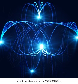 Abstract vector background. Futuristic style card. Elegant background for business presentations. Lines, point, planes in 3d space. 