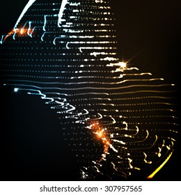 Abstract vector background. Futuristic style card. Elegant background for business presentations. Lines, point, planes in 3d space.