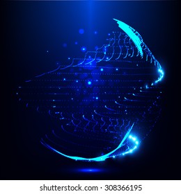 Abstract vector background. Futuristic style card. Elegant background for business presentations. Lines, point, planes in 3d space.