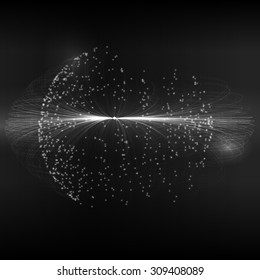 Abstract vector background. Futuristic style card. Elegant background for business presentations. Lines, point, planes in 3d space.