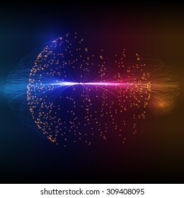 Abstract vector background. Futuristic style card. Elegant background for business presentations. Lines, point, planes in 3d space.