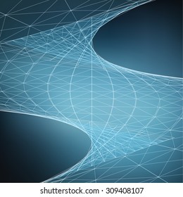 Abstract vector background. Futuristic style card. Elegant background for business presentations. Lines, point, planes in 3d space.