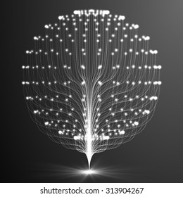 Abstract vector background. Futuristic style card. Elegant background for business presentations. Lines, point, planes in 3d space.