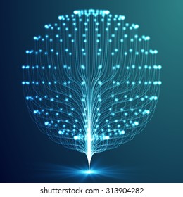Abstract vector background. Futuristic style card. Elegant background for business presentations. Lines, point, planes in 3d space.