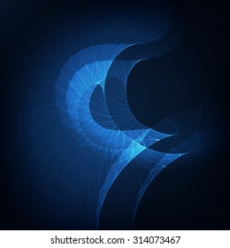 Abstract vector background. Futuristic style card. Elegant background for business presentations. Lines, point, planes in 3d space.