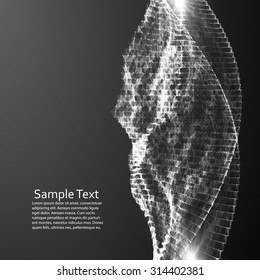 Abstract vector background. Futuristic style card. Elegant background for business presentations. Lines, point, planes in 3d space.