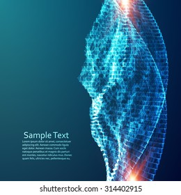 Abstract vector background. Futuristic style card. Elegant background for business presentations. Lines, point, planes in 3d space.