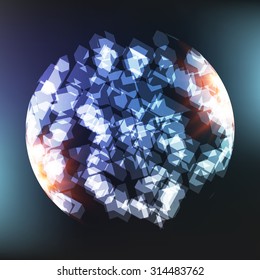 Abstract vector background. Futuristic style card. Elegant background for business presentations. Lines, point, planes in 3d space.