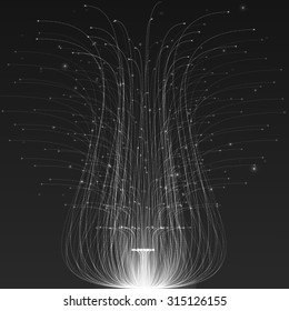Abstract vector background. Futuristic style card. Elegant background for business presentations. Lines, point, planes in 3d space.