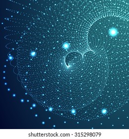 Abstract vector background. Futuristic style card. Elegant background for business presentations. Lines, point, planes in 3d space.