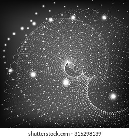 Abstract vector background. Futuristic style card. Elegant background for business presentations. Lines, point, planes in 3d space.
