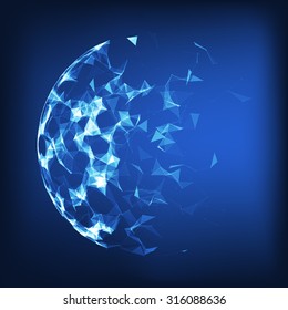 Abstract vector background. Futuristic style card. Elegant background for business presentations. Lines, point, planes in 3d space.