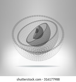 Abstract vector background. Futuristic style card. Elegant background for business presentations. Lines, point, planes in 3d space.