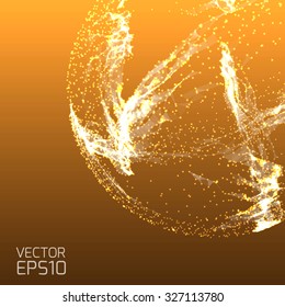 Abstract vector background. Futuristic style card. Elegant background for business presentations. Lines, point, planes in 3d space.
