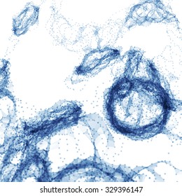 Abstract vector background. Futuristic style card. Elegant background for business presentations. Lines, point, planes in 3d space.