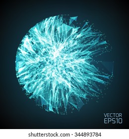 Abstract vector background. Futuristic style card. Elegant background for business presentations. Lines, point, planes in 3d space.