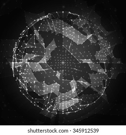 Abstract vector background. Futuristic style card. Elegant background for business presentations. Lines, point, planes in 3d space.