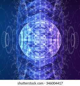 Abstract vector background. Futuristic style card. Elegant background for business presentations. Lines, point, planes in 3d space.
