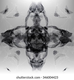 Abstract vector background. Futuristic style card. Elegant background for business presentations. Lines, point, planes in 3d space.