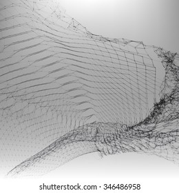 Abstract vector background. Futuristic style card. Elegant background for business presentations. Lines, point, planes in 3d space.