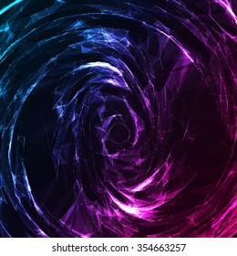 Abstract vector background. Futuristic style card. Elegant background for business presentations. Lines, point, planes in 3d space.
